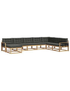 Set di divani da esterno 8 pcs Bianco e Antracite 2