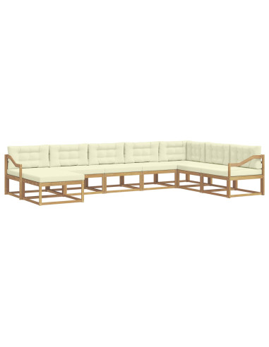 Set di divani da esterno 8 pcs Bianco e Crema