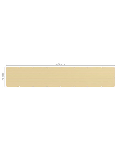 Paravento da Balcone Beige 75x400 cm in HDPE