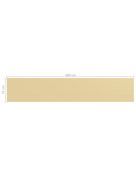 Paravento da Balcone Beige 75x400 cm in HDPE