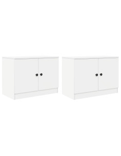 Armadietto per letto 2 pcs Bianco 66 x 35 x 48 cm 2