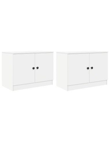 Armadietto per letto 2 pcs Bianco 66 x 35 x 48 cm