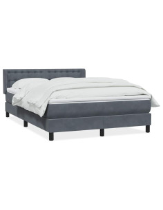 Giroletto a Molle con Materasso Grigio Scuro 160x210 cm Velluto 2