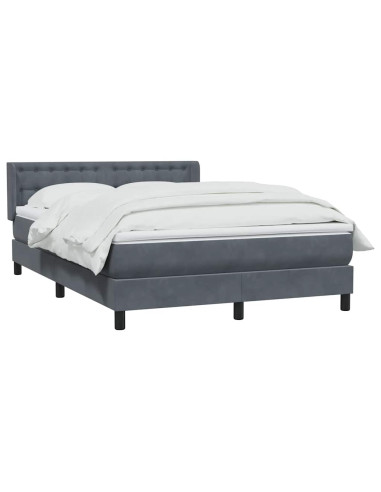 Giroletto a Molle con Materasso Grigio Scuro 160x210 cm Velluto