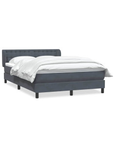 Giroletto a Molle con Materasso Grigio Scuro 160x210 cm Velluto 2