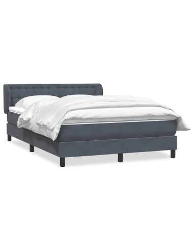 Giroletto a Molle con Materasso Grigio Scuro 160x210 cm Velluto