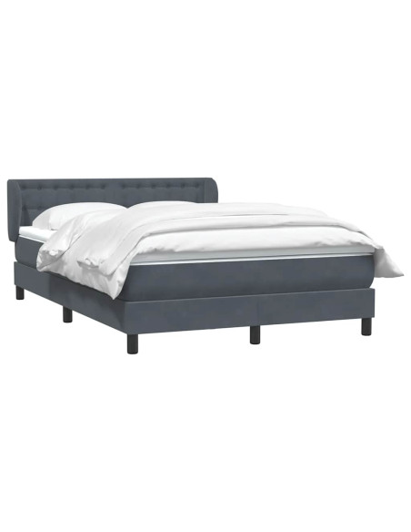 Giroletto a Molle con Materasso Grigio Scuro 160x210 cm Velluto