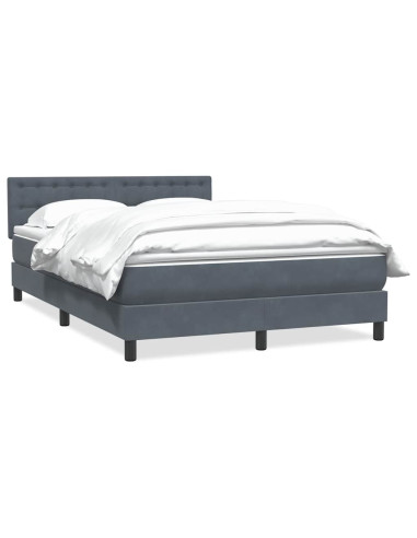 Giroletto a Molle con Materasso Grigio Scuro 160x210 cm Velluto