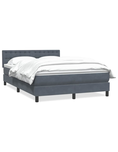 Giroletto a Molle con Materasso Grigio Scuro 160x210 cm Velluto