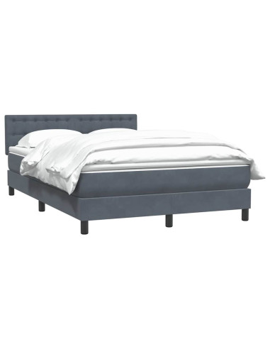 Giroletto a Molle con Materasso Grigio Scuro 160x210 cm Velluto