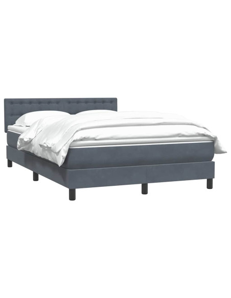 Giroletto a Molle con Materasso Grigio Scuro 160x210 cm Velluto