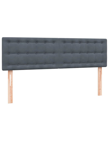 Giroletto a Molle con Materasso Grigio Scuro 160x210 cm Velluto