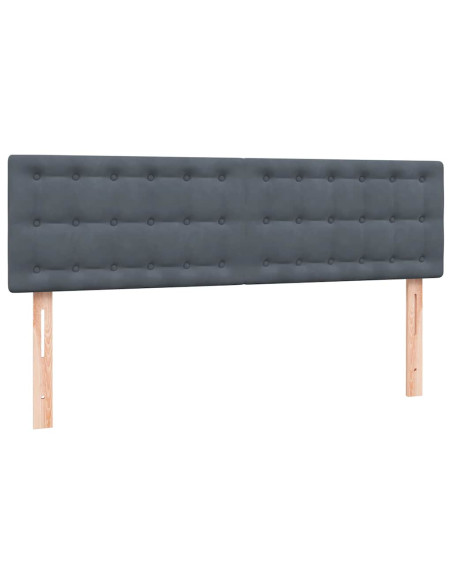 Giroletto a Molle con Materasso Grigio Scuro 160x210 cm Velluto