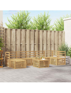 Set di divani da esterno 8 pcs Bianco 59 x 59 x 37 cm
