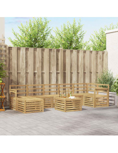 Set di divani da esterno 8 pcs Bianco 59 x 59 x 37 cm