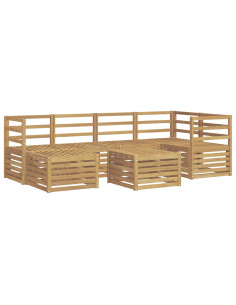 Set di divani da esterno 7 pcs Bianco Poliestere 2