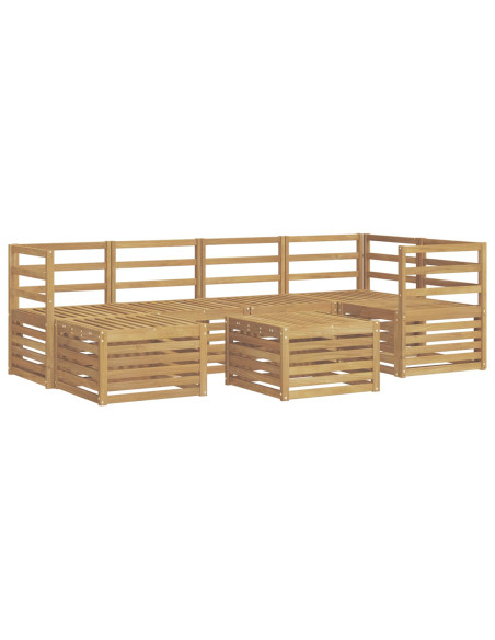 Set di divani da esterno 7 pcs Bianco Poliestere