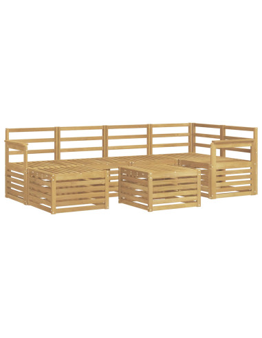 Set di divani da esterno 7 pcs Bianco Poliestere