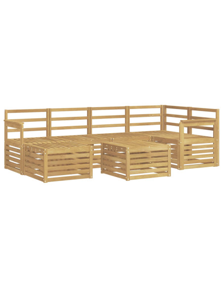 Set di divani da esterno 7 pcs Bianco Poliestere