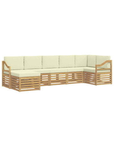 Set di divani da esterno 7 pcs Bianco e Crema