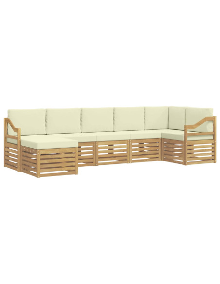 Set di divani da esterno 7 pcs Bianco e Crema