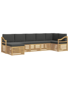 Set di divani da esterno 7 pcs Bianco e Antracite 2