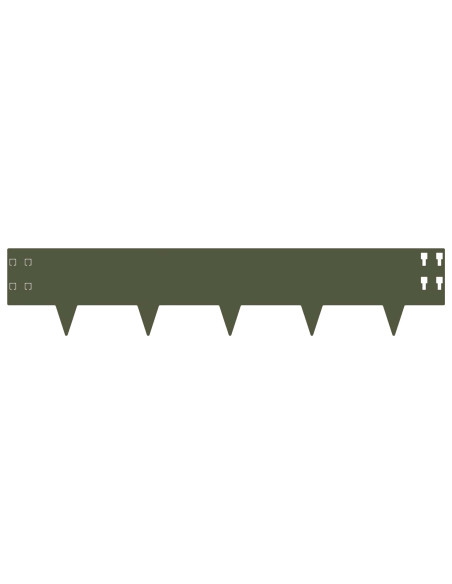 Bordura per Prato 20 pcs 100 x 20 cm Acciaio Verde Oliva