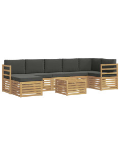 Set di divani da esterno 8 pcs Bianco e Antracite 2