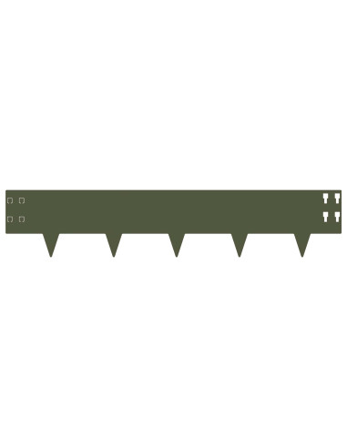 Bordura per Prato 50 pcs 100 x 20 cm Acciaio Verde Oliva