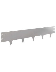 Bordura per Prato 10 pcs 100 x 20 cm Acciaio Argento 2