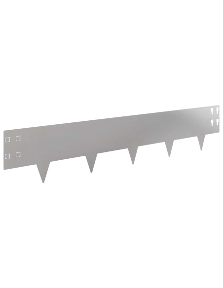 Bordura per Prato 10 pcs 100 x 20 cm Acciaio Argento