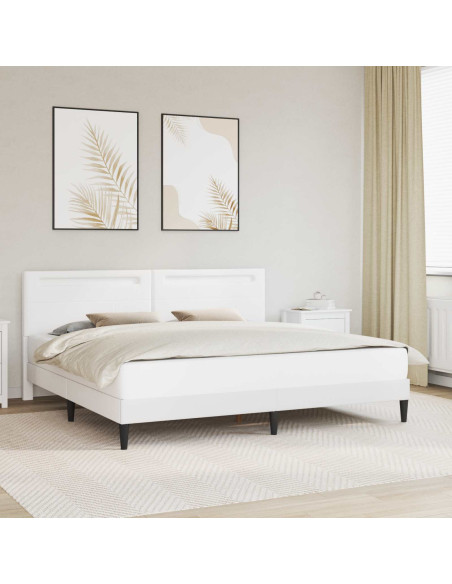 Struttura del letto con testiera Bianco 180 x 200 cm Similpelle