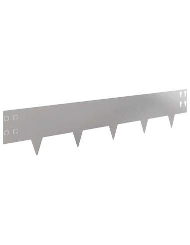 Bordura per Prato 30 pcs 100 x 20 cm Acciaio Argento