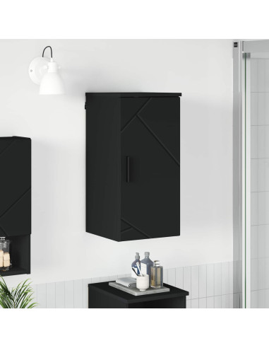 Mobile da Bagno Montaggio a parete Nero 30 x 31,5 x 61 cm