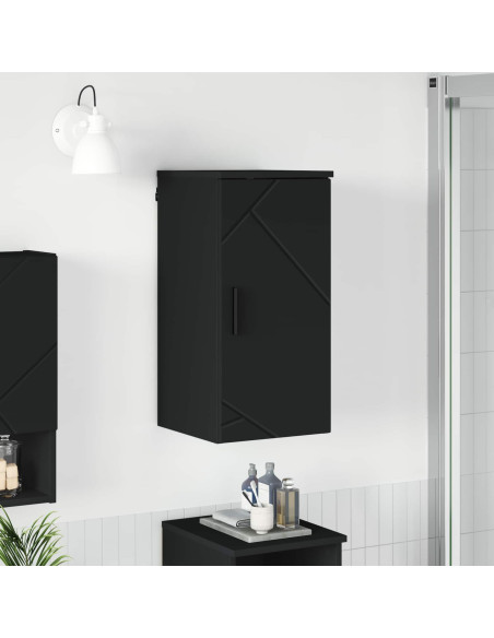 Mobile da Bagno Montaggio a parete Nero 30 x 31,5 x 61 cm