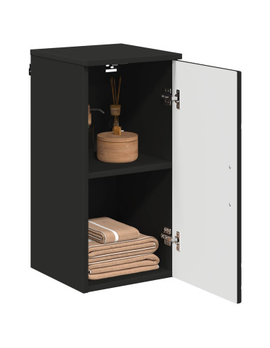 Mobile da Bagno Montaggio a parete Nero 30 x 31,5 x 61 cm