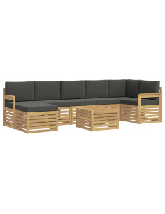 Set di divani da esterno 8 pcs Bianco e Antracite 2