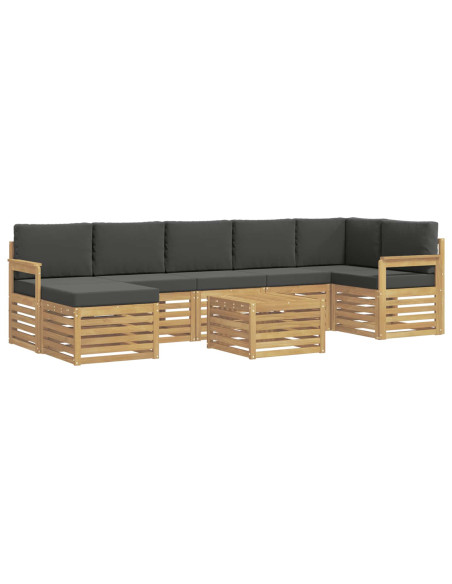 Set di divani da esterno 8 pcs Bianco e Antracite