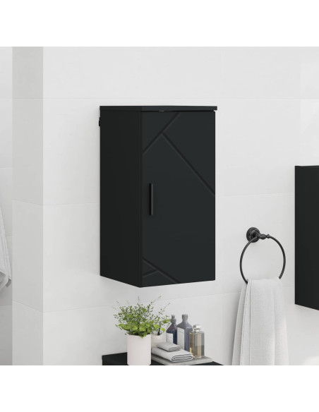Mobile da Bagno Montaggio a parete Nero 30 x 31,5 x 61 cm