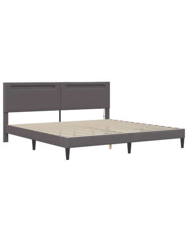 Struttura del letto con testiera Grigio 180 x 200 cm Similpelle