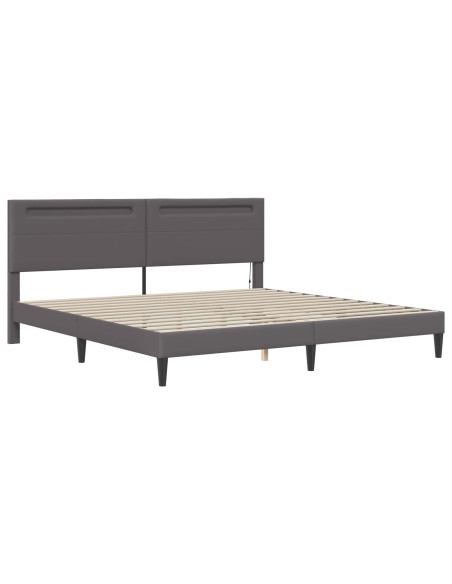 Struttura del letto con testiera Grigio 180 x 200 cm Similpelle