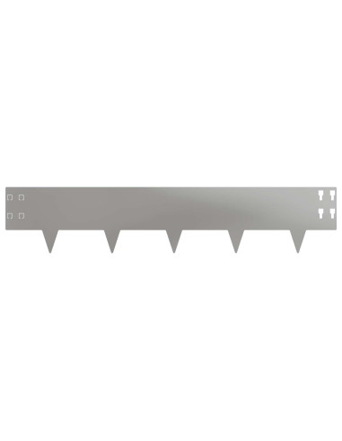 Bordura per Prato 10 pcs 100 x 20 cm Acciaio Argento