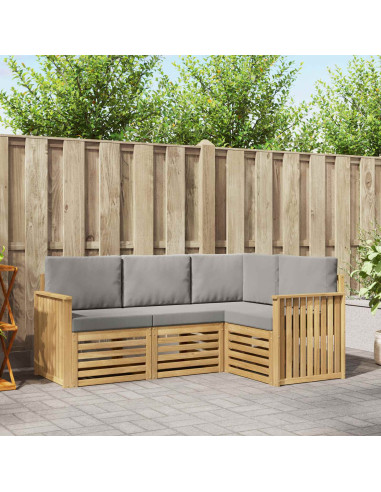 Set divani 4 pcs Bianco e Grigio Chiaro 187,5 x 128,5 x 73 cm