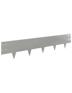 Bordura per Prato 20 pcs 100 x 20 cm Acciaio Argento 2