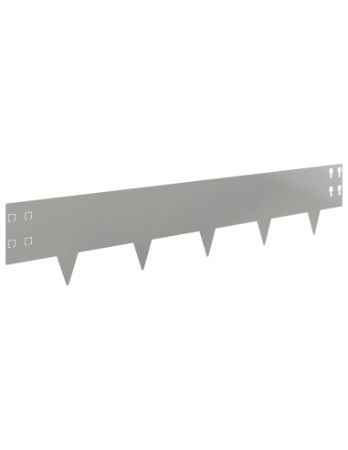 Bordura per Prato 20 pcs 100 x 20 cm Acciaio Argento