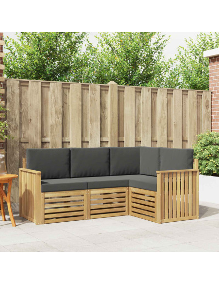 Set divani 4 pcs Bianco e Antracite 187,5 x 128,5 x 73 cm