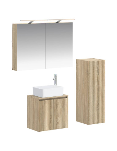 Set di mobili per il bagno 4 pcs Rovere Sonoma