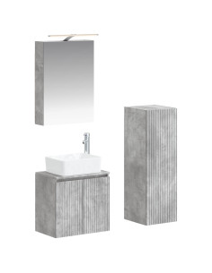Set di mobili per il bagno 4 pcs Grigio Cemento