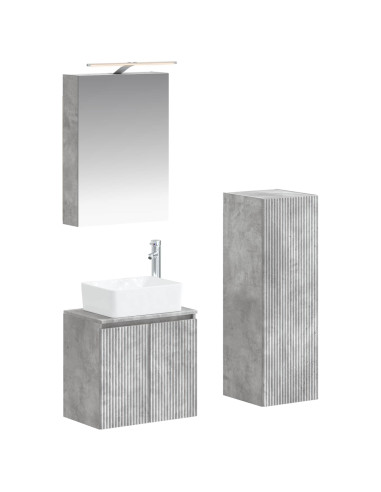 Set di mobili per il bagno 4 pcs Grigio Cemento