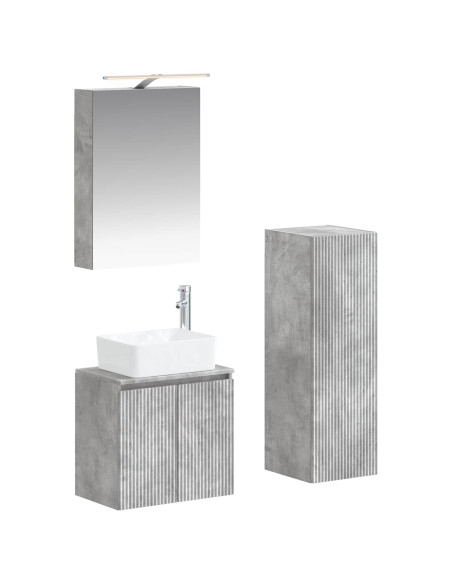 Set di mobili per il bagno 4 pcs Grigio Cemento